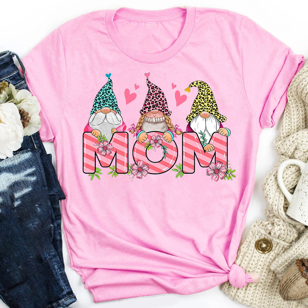 Happy Mothers Day Cute Gnomes T-Shirt