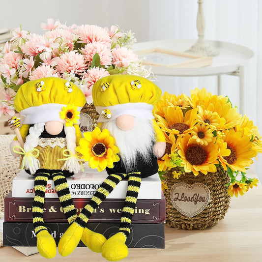 Bumble Bee Couple Long Legs Gnome