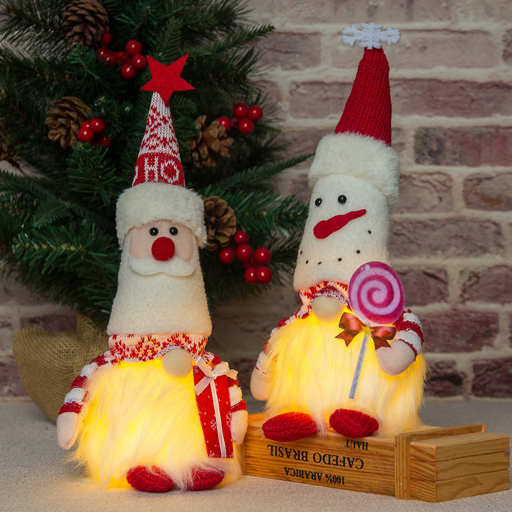 Glowing Christmas Santa Snowman Gnome