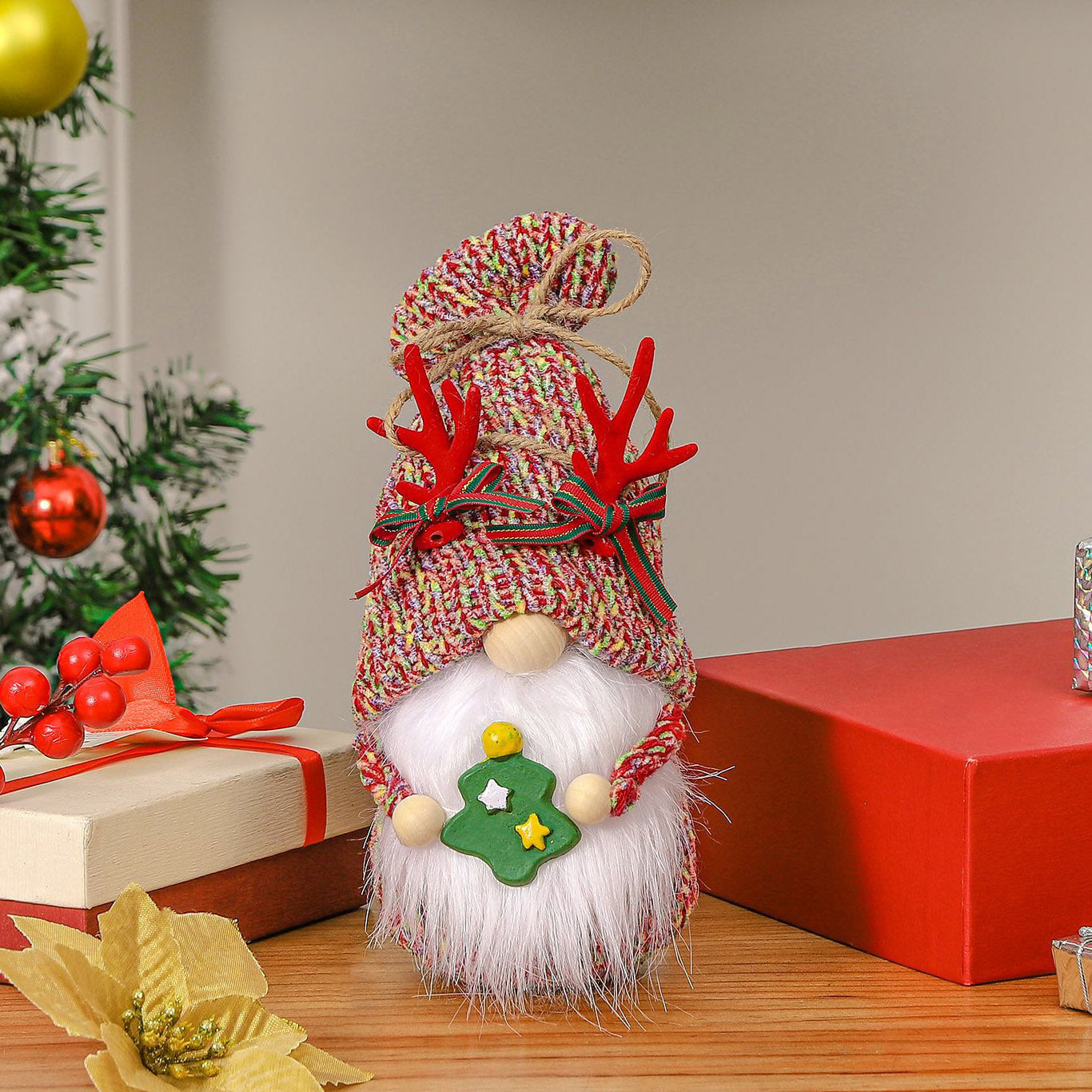 Knitted Candy / Christmas Tree Gnome