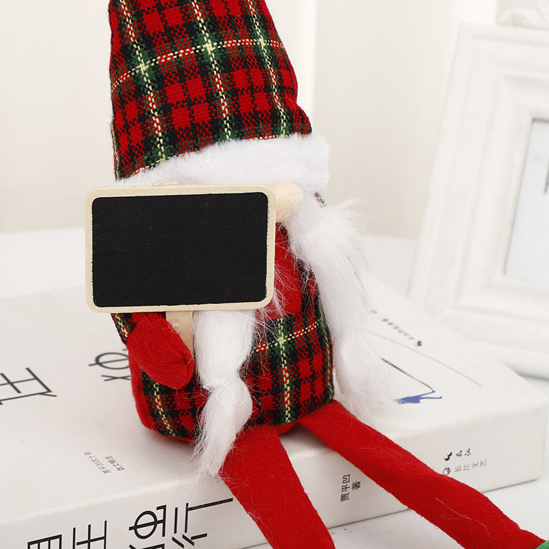 Christmas Holding a DIY Blackboard Gnome