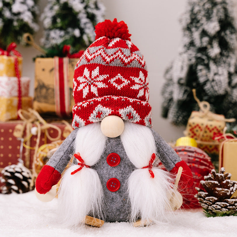 Knitted Christmas Skiing Gnome