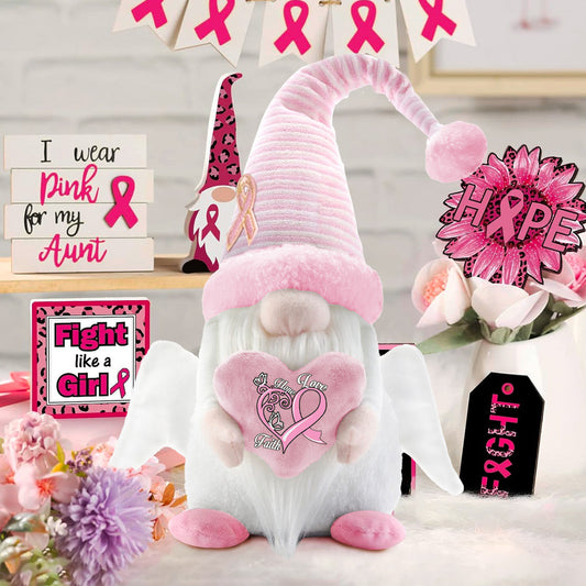 Breast Cancer Angel Gnome
