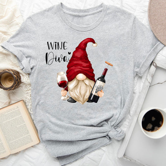 Wine Diva Gnome T-Shirt