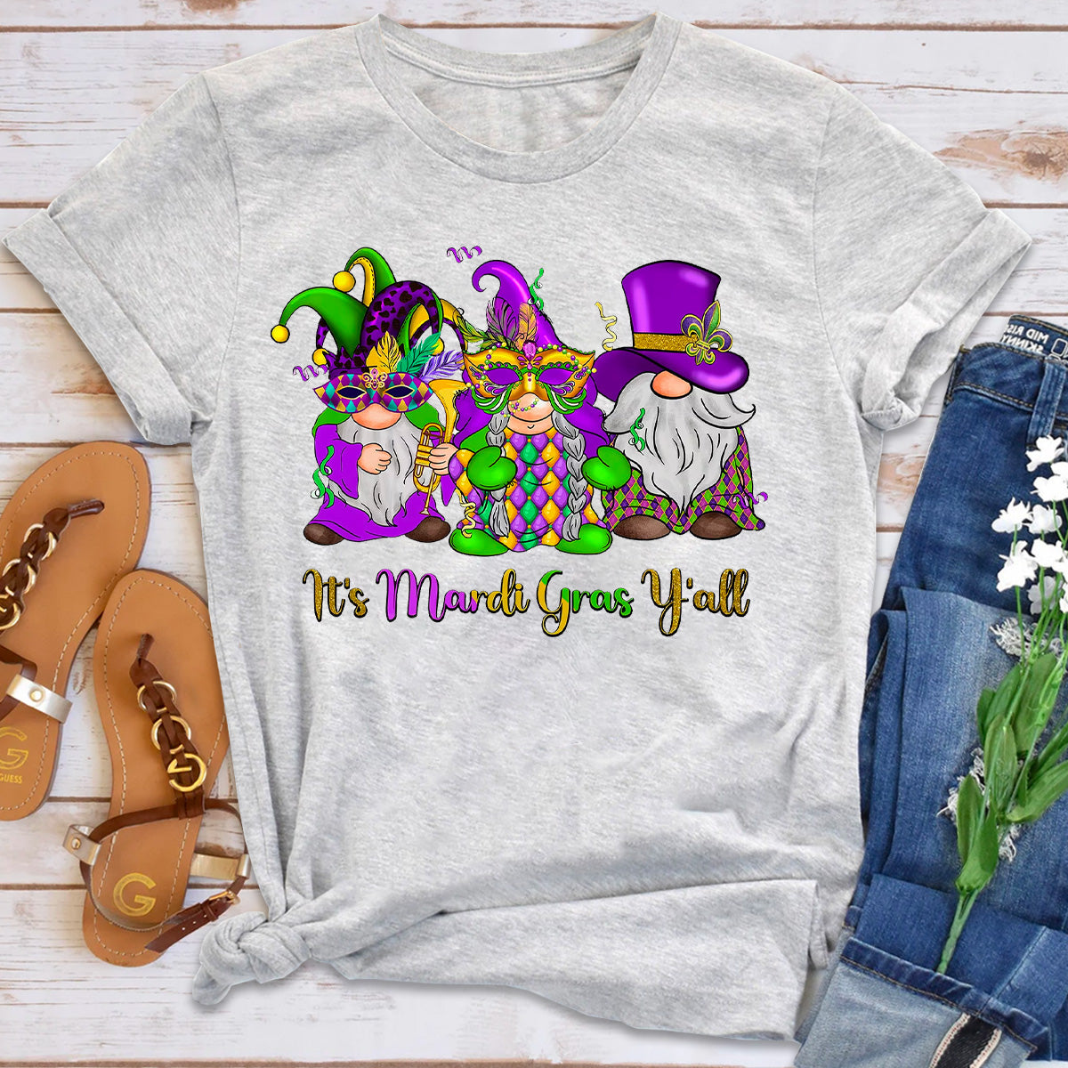 It's Mardi Gras Y'all Gnome T-Shirt