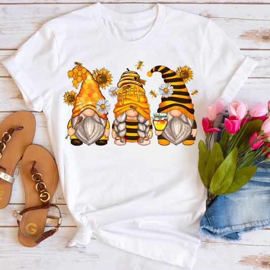 Bumble Bee Sunflower Gnome T-Shirt