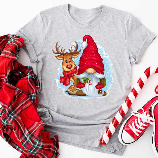 Christmas Deer Gnome T-Shirt