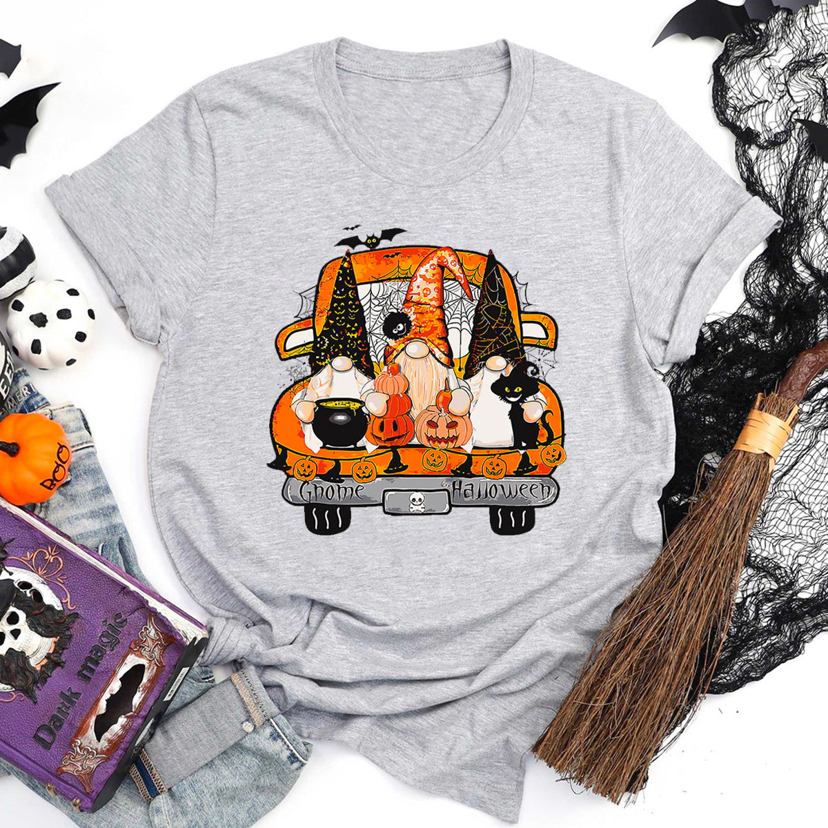 Halloween Witch Pumpkin Gnomes T-Shirt