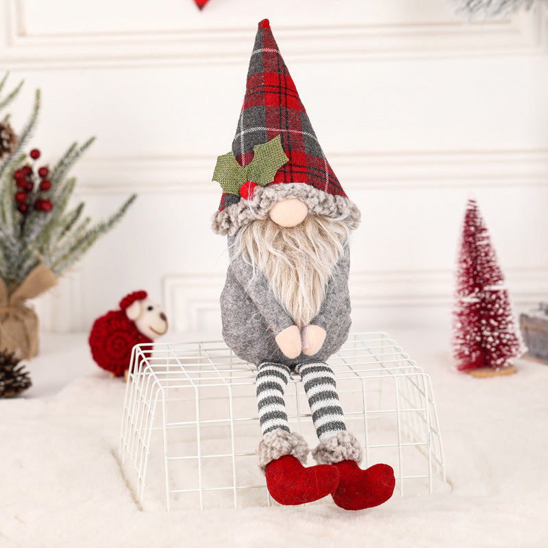 Christmas Holly Long-legged Gnome