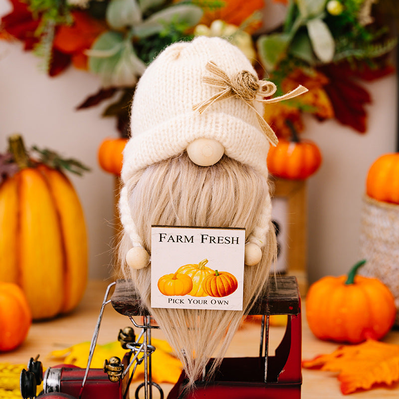 Harvest Festival Knitted Pumpkin Gnome