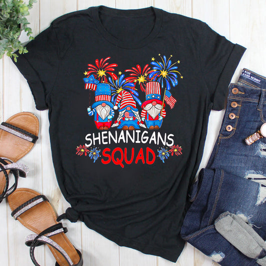 Shenanigans Squad 4Th Of July Gnomes T-Shirt
