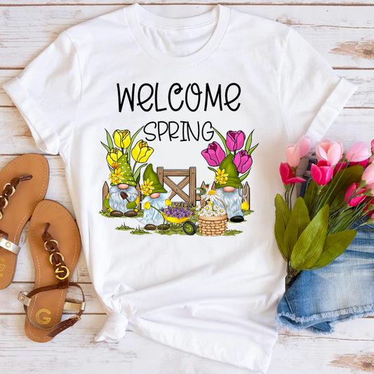 Welcome Spring Trulip Gnome T-Shirt
