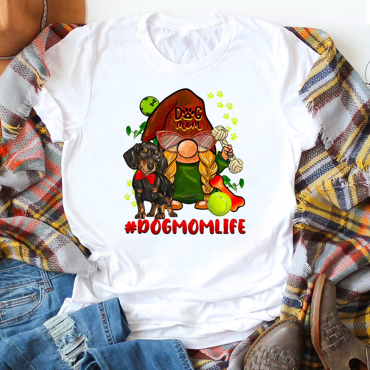 Dog Mom Life Gnome T-Shirt