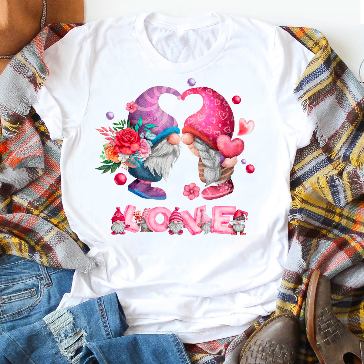 Romantic Couple Gnomes T-Shirt