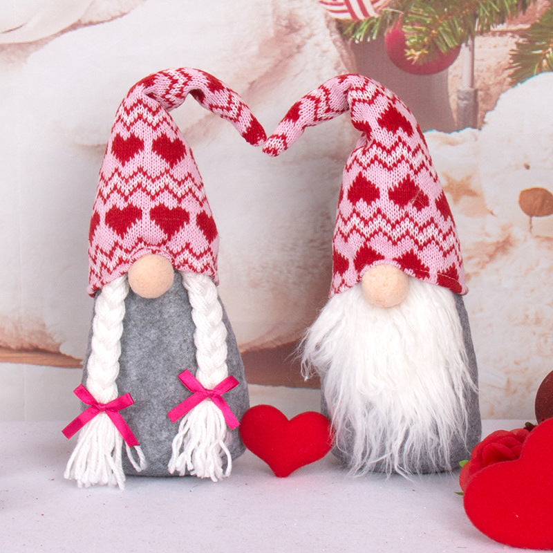 Valentine's Day Heart Knitted Gnome