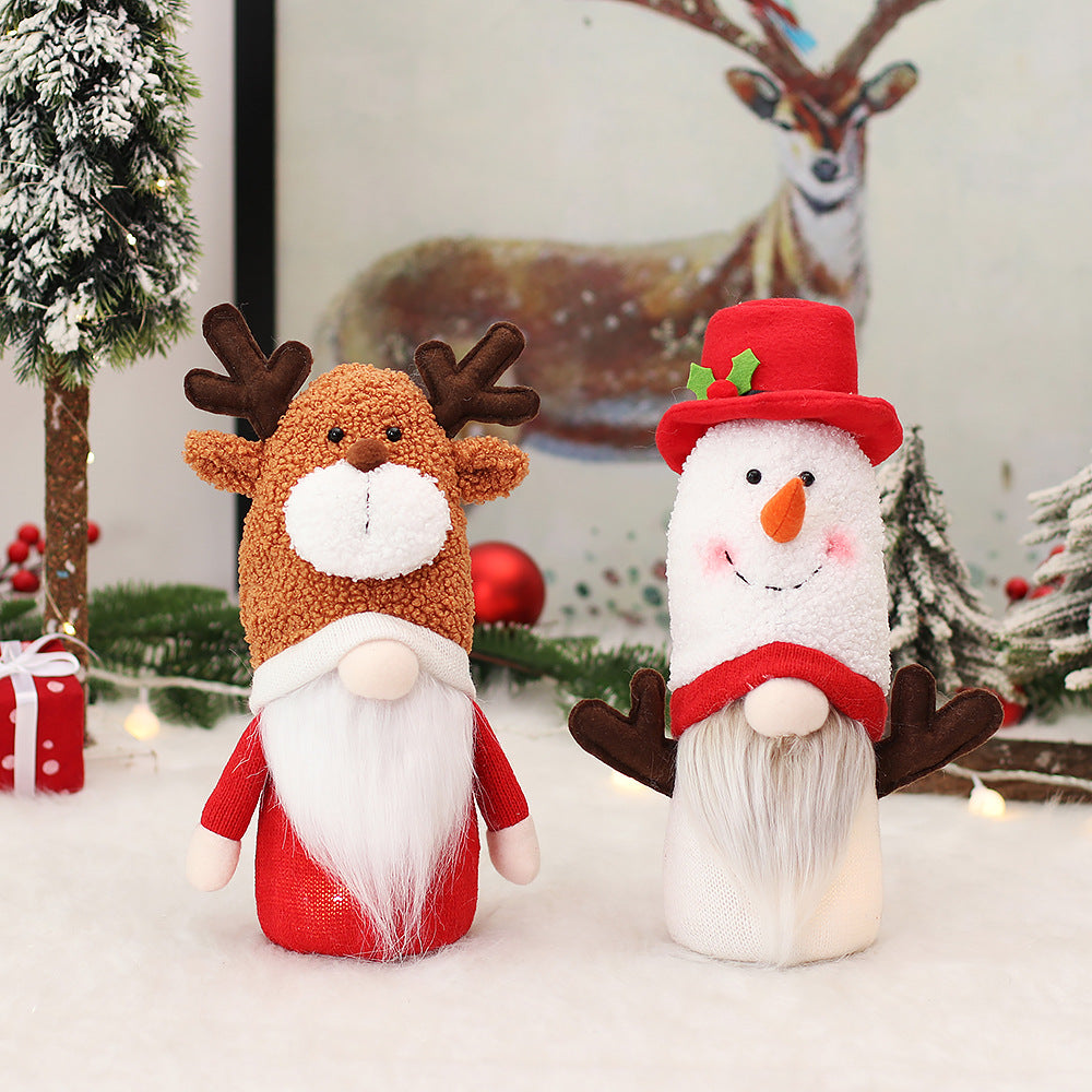 Christmas Snowman & Elk Gnome