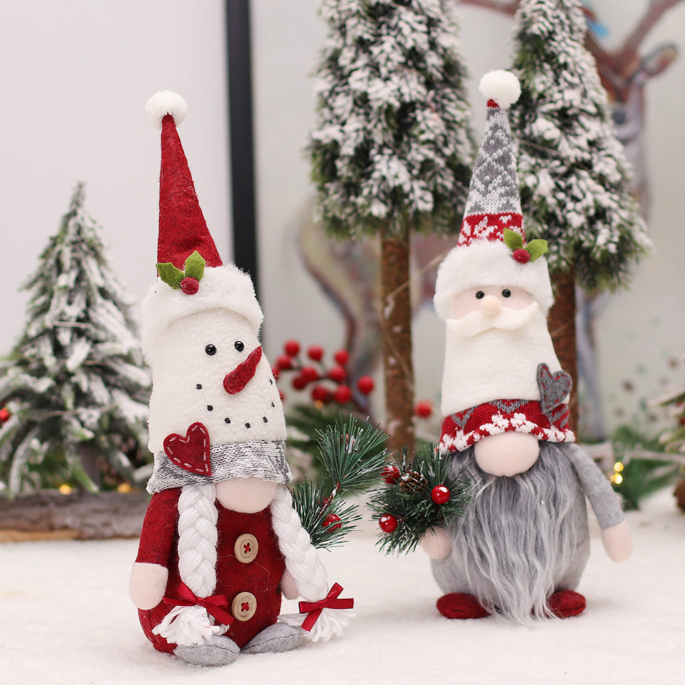 Christmas Santa & Snowman Gnome