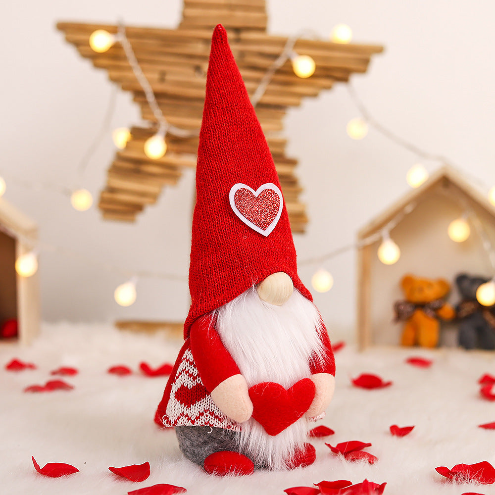 Knitted Love Heart Gnome