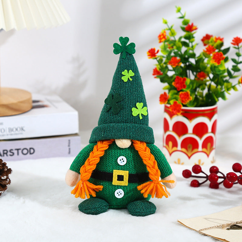 St. Patrick's Day Knitted Gnome