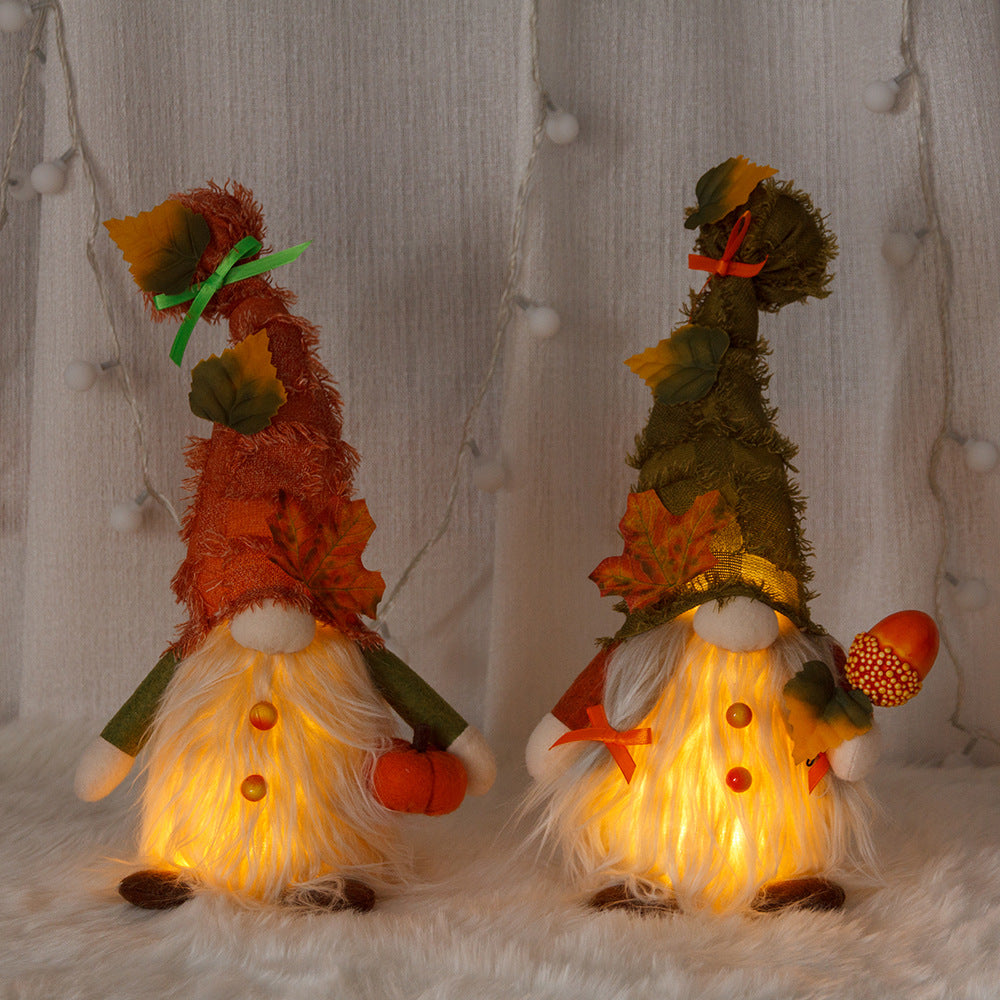 Harvest Lighted Pumpkin Gnome
