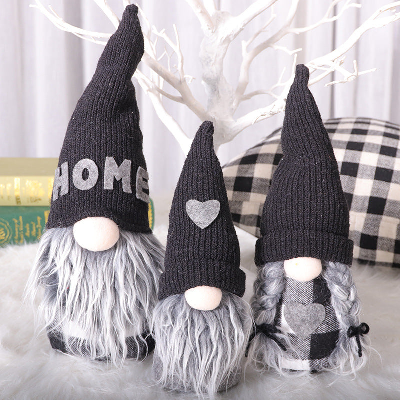 Black & White Checkered Family Gnome