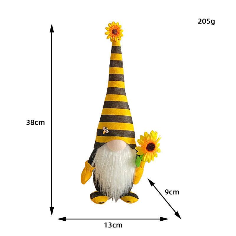 Sunflower Honey Bee Gnome