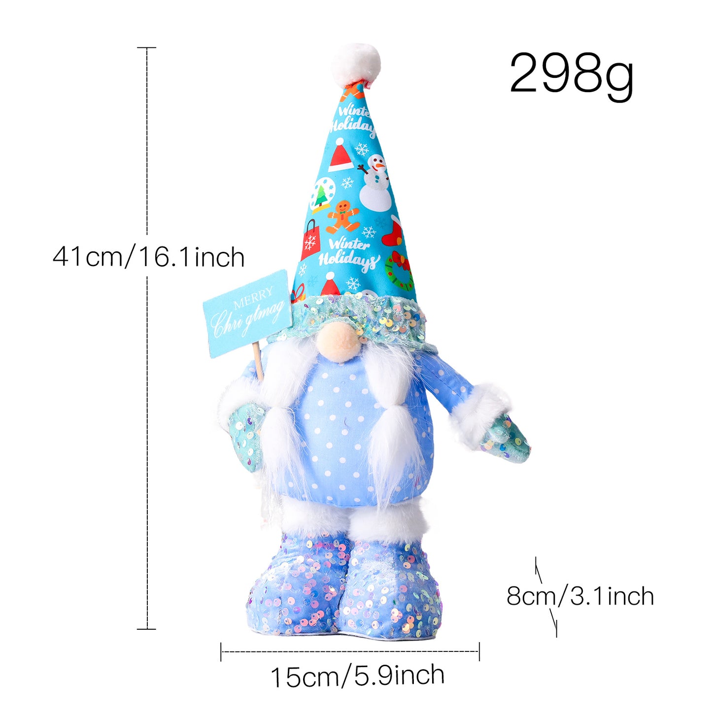 Christmas Sequin Retractable Gnome