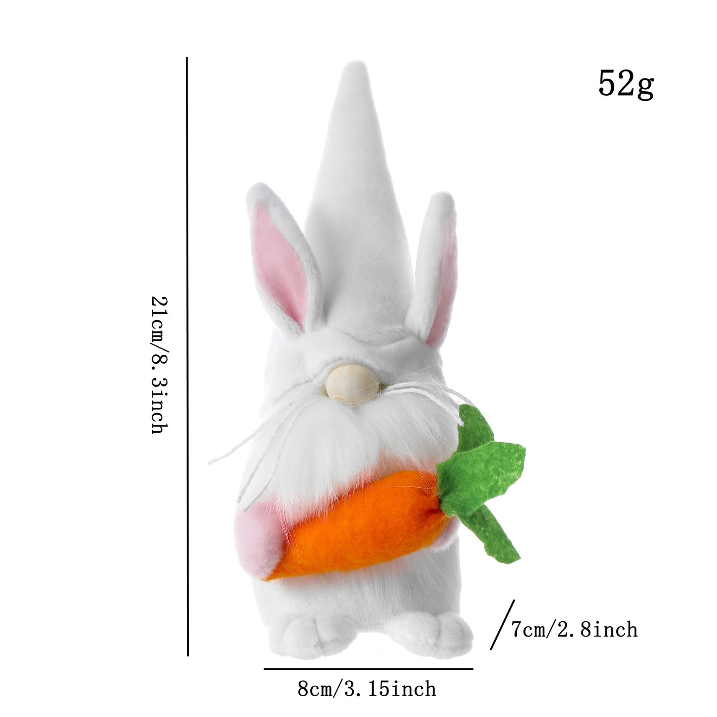 Easter White Bunny Gnome
