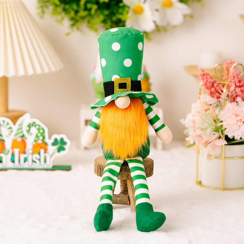 St. Patrick's Day Striped Long-legged Gnome