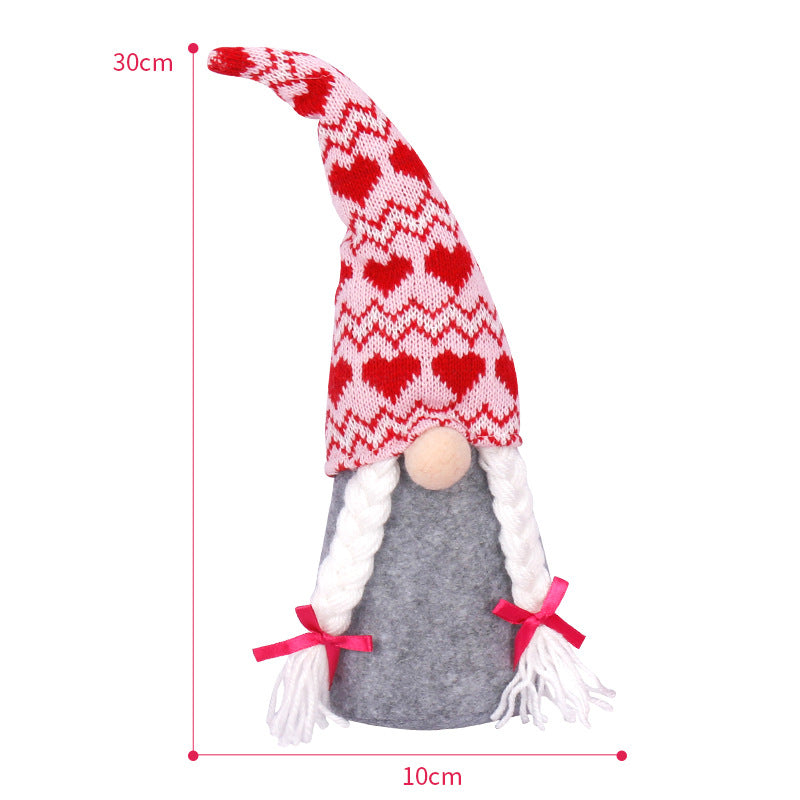 Valentine's Day Heart Knitted Gnome