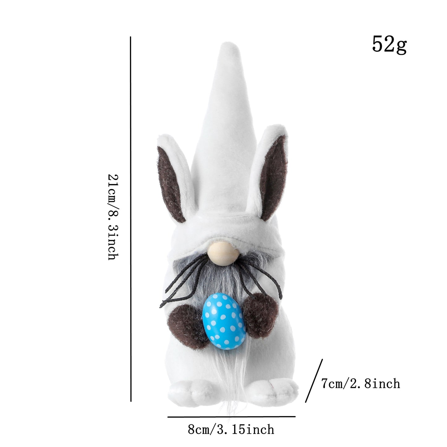 Easter White Bunny Gnome