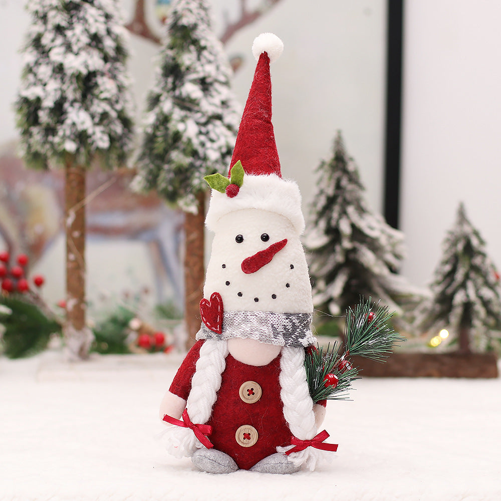 Christmas Santa & Snowman Gnome