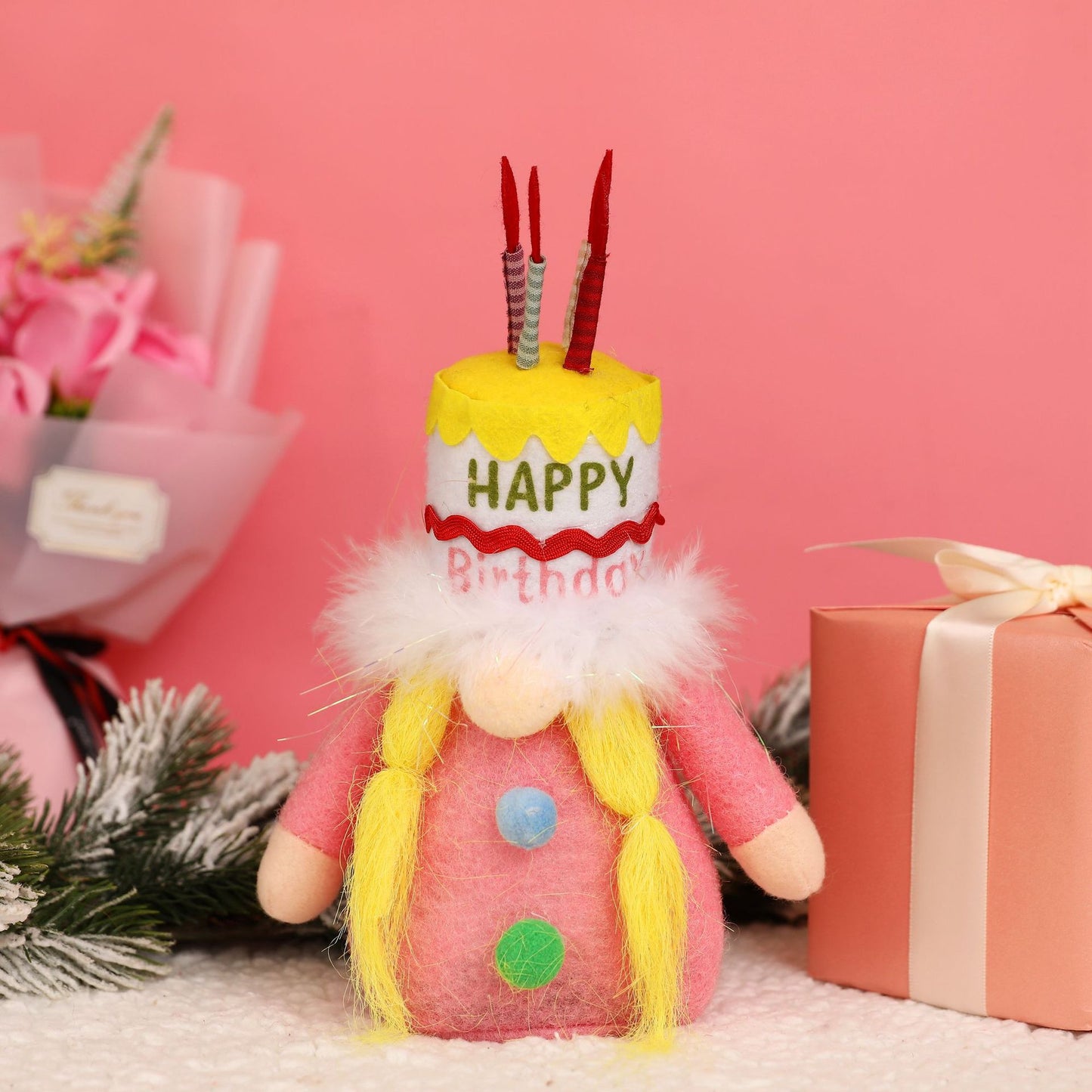 Happy Birthday Cake Hat Gnome