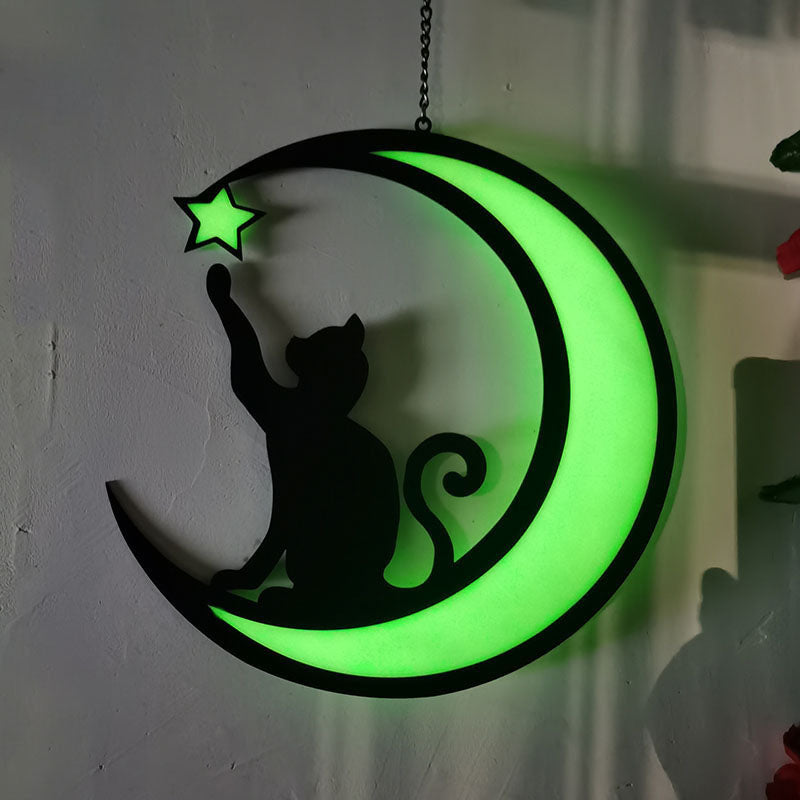 Luminous Metal Cat Silhouette Decor