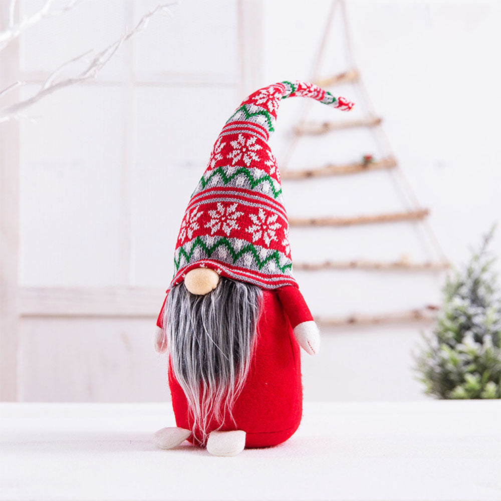 Christmas Colors Knitted Hat Gnome