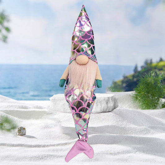 Pink Shelf-Sitter Mermaid Gnome