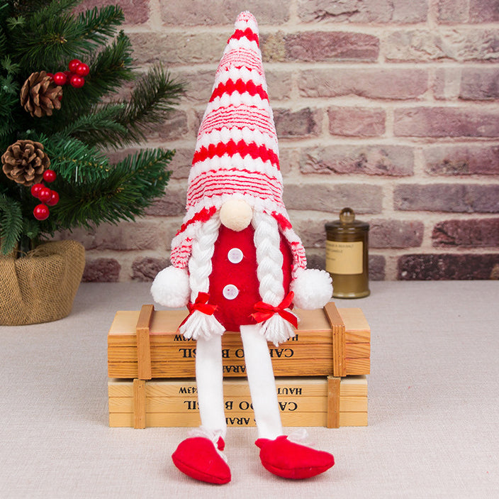 Christmas Knit Hat Leggy Gnome