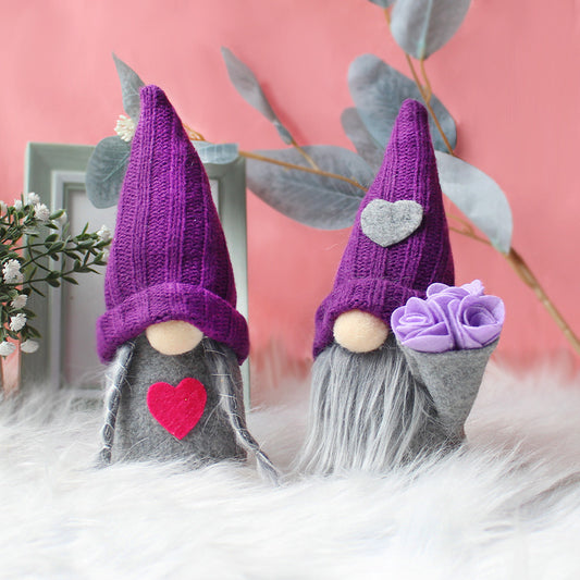 Purple Knitted Hat Mother's Day Gnome