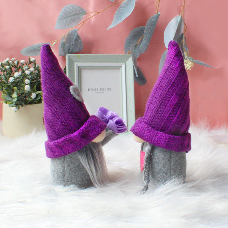 Purple Knitted Hat Mother's Day Gnome