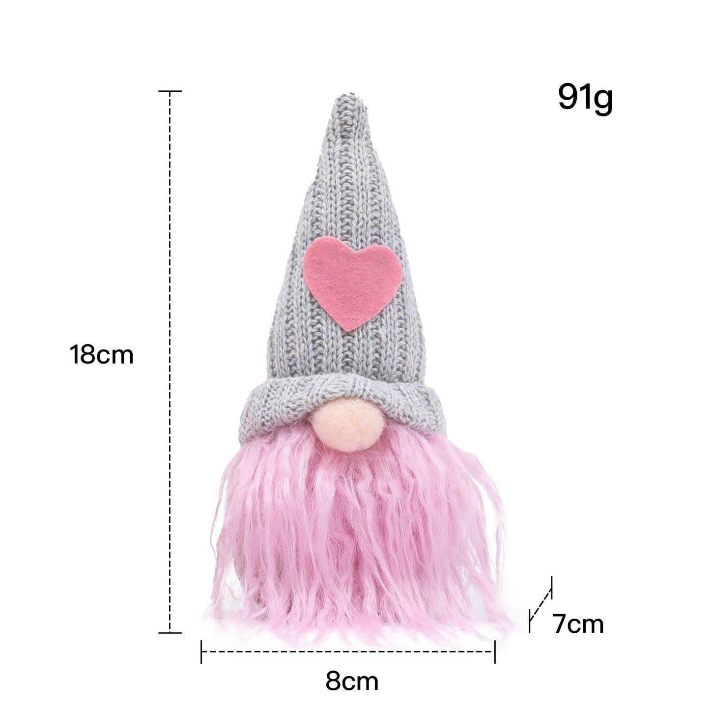 Pink Love Knitted Mother's Day Gnome