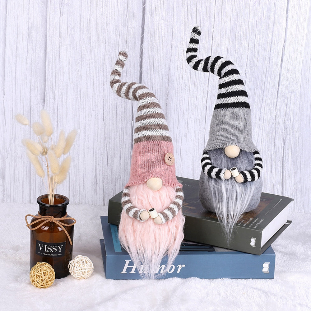Striped Knitted Coffee Gnome