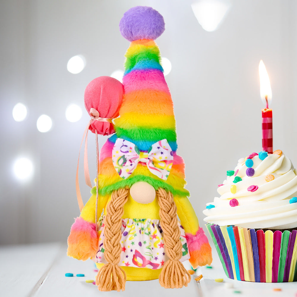 Rainbow Birthday Party Gnome